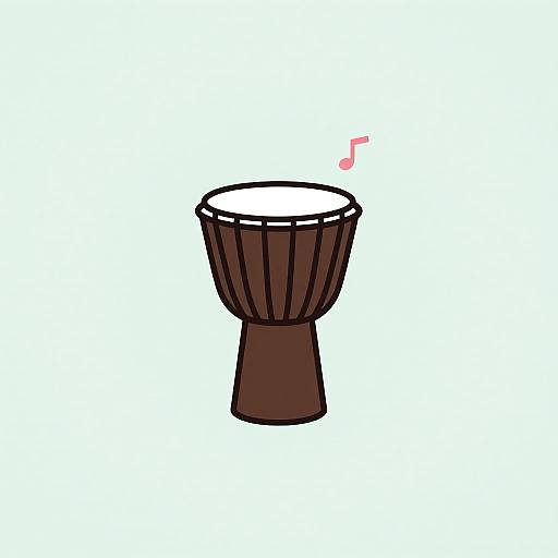 Minimalist Djembe Drum Outline