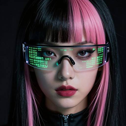 Cyberpunk Hacker Extreme Closeup Portrait