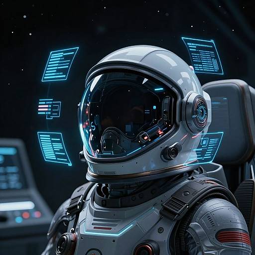 Futuristic Space Helmet with Holograms