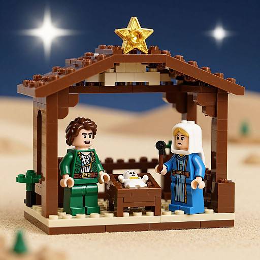 LEGO Nativity Scene with Star