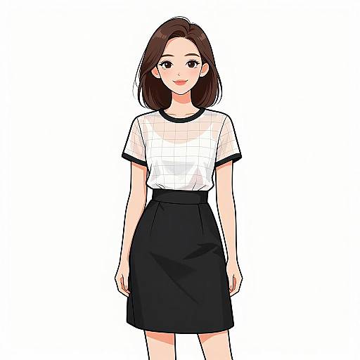 Smiling Woman in Modern Casual Outfit