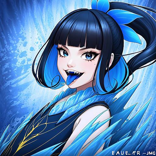 Illustration of Artemis of the blue, atelier live in the style of Jmg