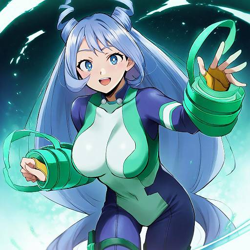 Illustration of Hadou nejire, boku no hero academia in the style of Kaiga