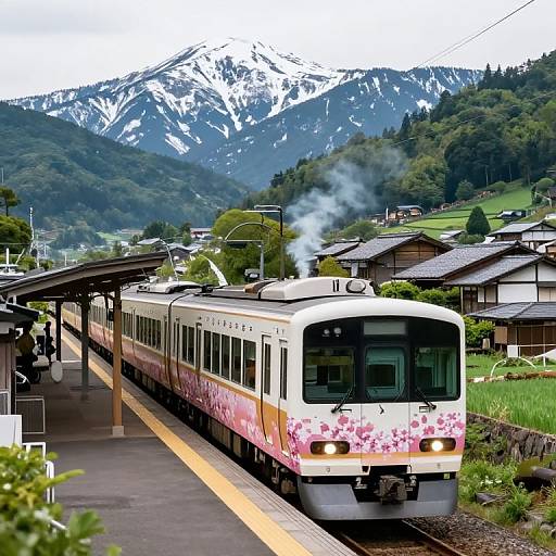 Cherry Blossom Train Through Scenic Japan