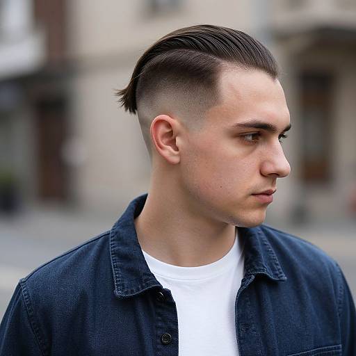 Realistic Portrait of Slick Undercut Man