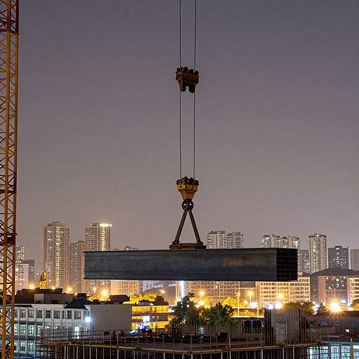 Long Exposure Crane at City Construction