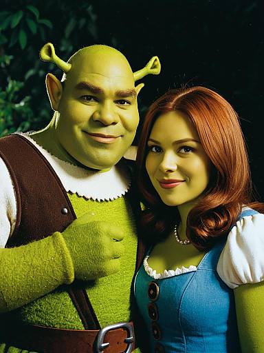 Couple in Shrek and Fiona Costumes