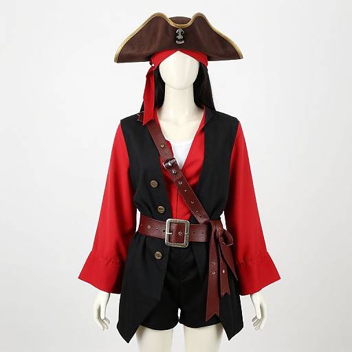 Mannequin in Red and Black Pirate Outfit