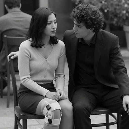 Intimate Outdoor Moment in Black and White