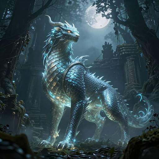 Gomex Mythical Beast in Misty Forest