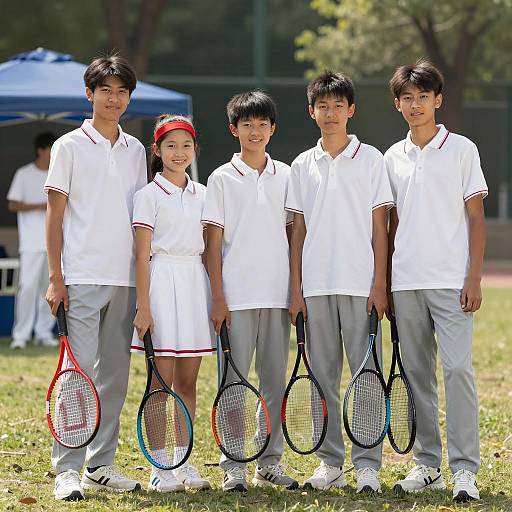 Teenage Tennis Players Group Portrait