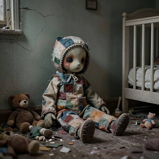 Haunting Toy Figure in Abandoned Nursery