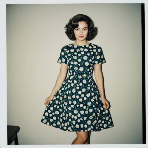 Woman in 1960s Floral Dress