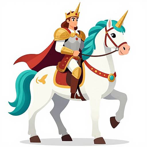 Regal Unicorn Lord Vector Illustration