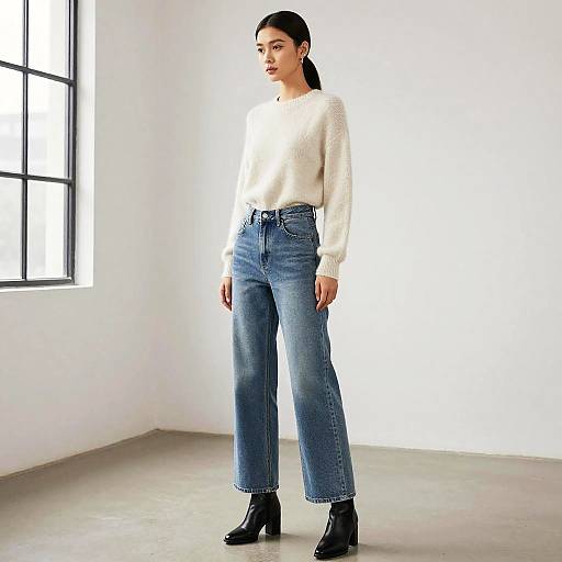 Elegant Young Woman in Winter Outfit