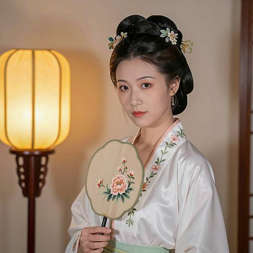 Elegant Asian Woman in Traditional Attire