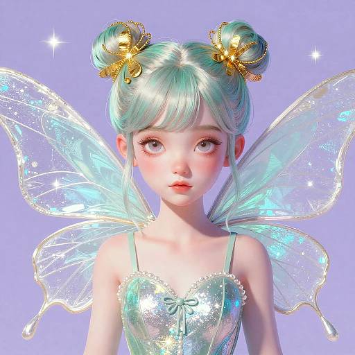 Whimsical Fairy with Sparkling Ringlets