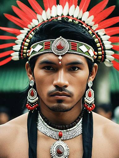 Young Man in Traditional Filipino Buwan ng Wika Costume