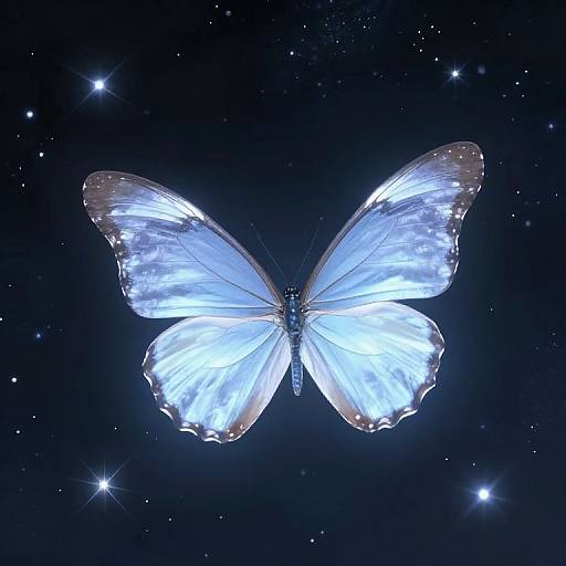 Luminous Butterfly in Cosmic Moonlight