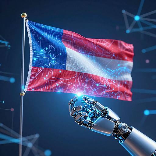 Holographic Flag on Robotic Arm