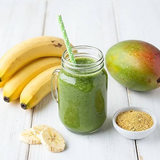 Vibrant Green Smoothie with Fresh Fruits