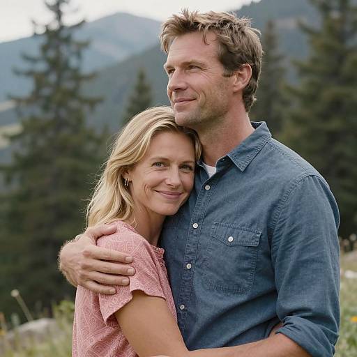 Outdoor Embrace: Couple in Nature