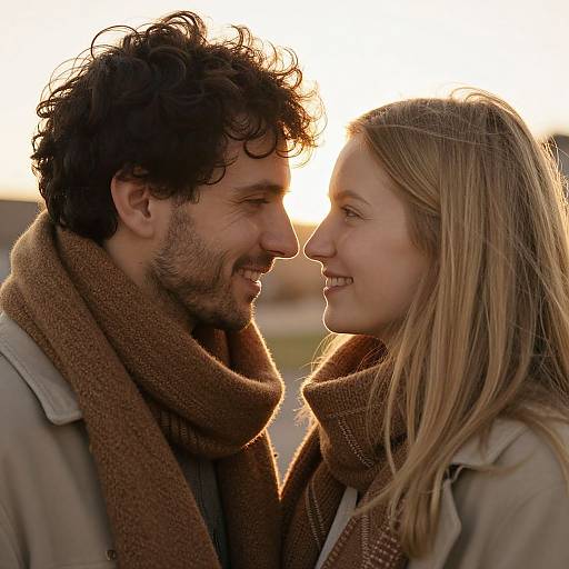 Warm Intimate Couple at Sunset