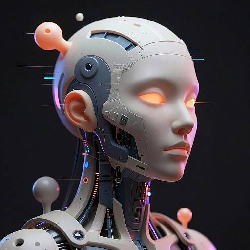 Cybernetic Abstract Portrait with Neon