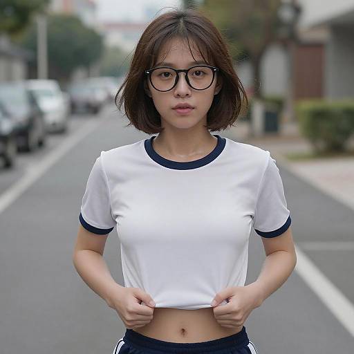 Gym Girl POV Belly Grab Outdoors