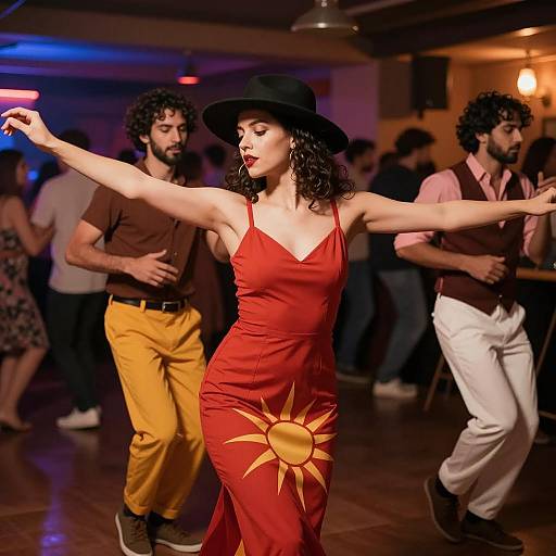 Vibrant Dance Floor with Colorful Atmosphere