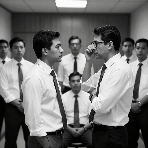 Dramatic Office Argument in Black and White