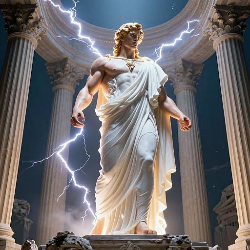 Muscular Greek God on Mount Olympus
