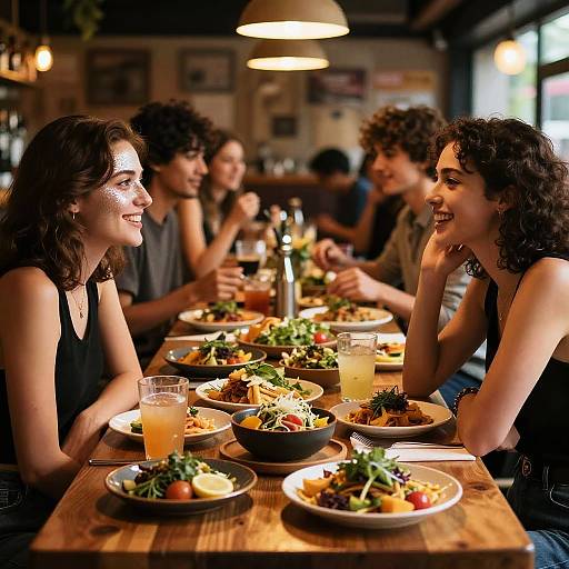 Slender Man and Woman in Cozy Bar