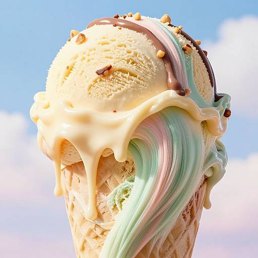 Surreal Ice Cream Hair Portrait