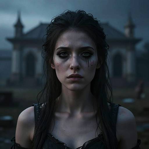 Ethereal Stripes in a Ruined Monastery