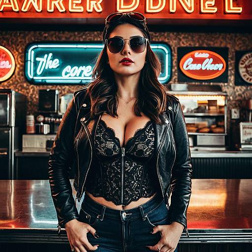 Bold Leather Jacket Street Style Portrait