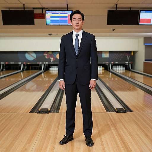 Professional Bowler in Suit and Tie