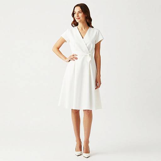 Elegant Woman in White Dress