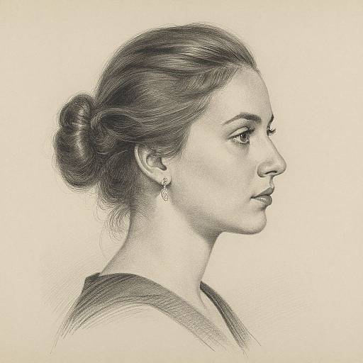 Detailed Portrait in Pencil on Toned Paper