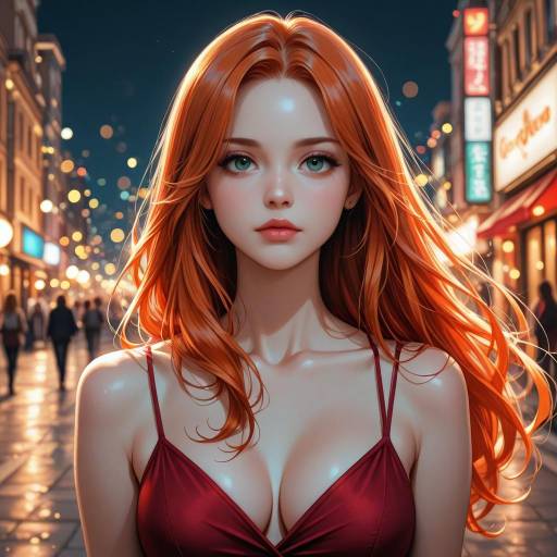 Enchanting Night Portrait of a Redhead