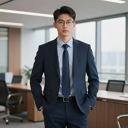 Photorealistic Young Man in Office Attire