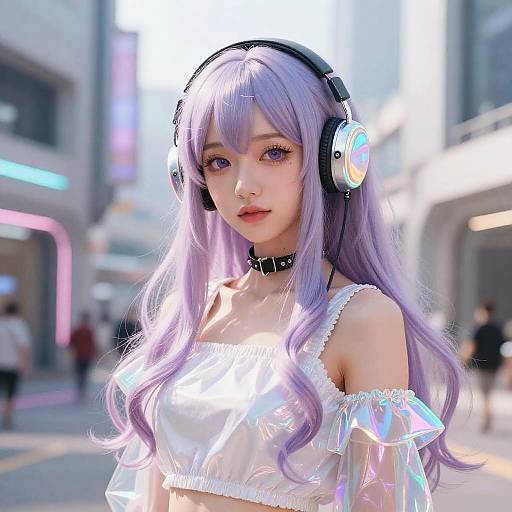 Futuristic Swedish Girl in Anime Style