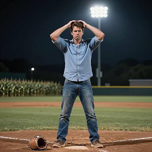 Nighttime Baseball Field Portrait
