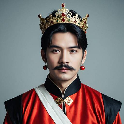 Chinese Man in Royal Costume with Crown