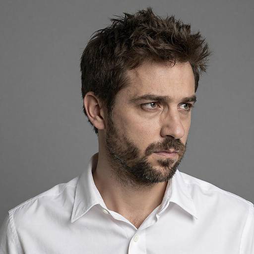 Serious Man Portrait in Neutral Background