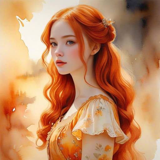 Elegant Portrait of a Red-Orange Haired Woman