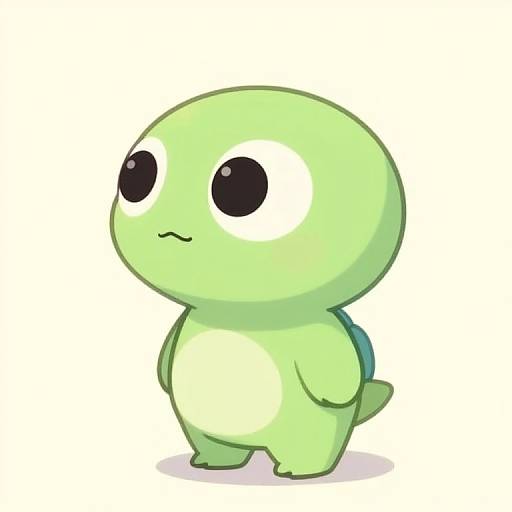 Cute Cartoon Alien in Miyazaki Style