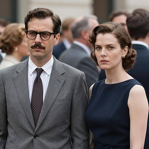 Mid-20th Century Man and Woman Portrait