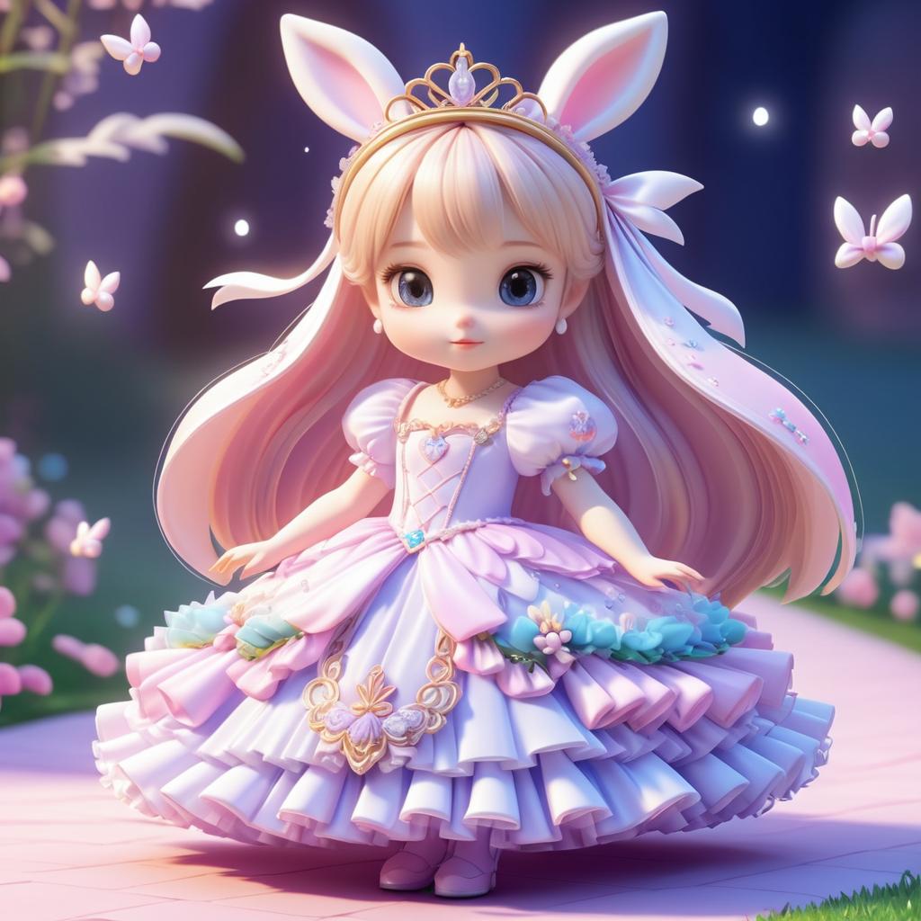 Adorable Fairytale Bunny Princess Character