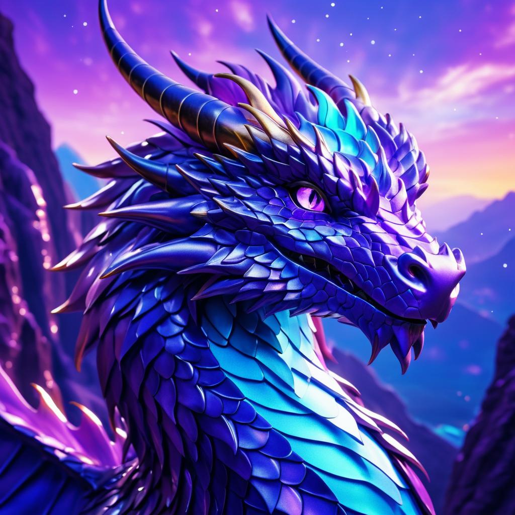 Epic Portrait of a Violet Dragon Prodigy